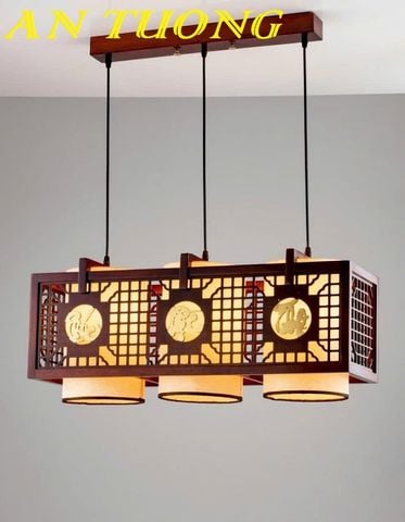  Đèn gỗ thả trần trang trí phòng thờ 007 