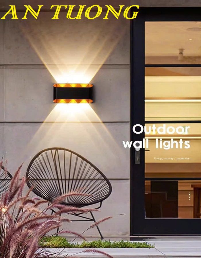Đèn hắt tường đẹp trang trí ngoại thất tường rào sân vườn ngoài trời 039