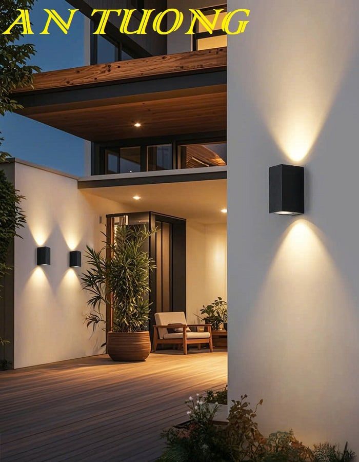 Đèn hắt tường đẹp trang trí ngoại thất tường rào sân vườn ngoài trời 043