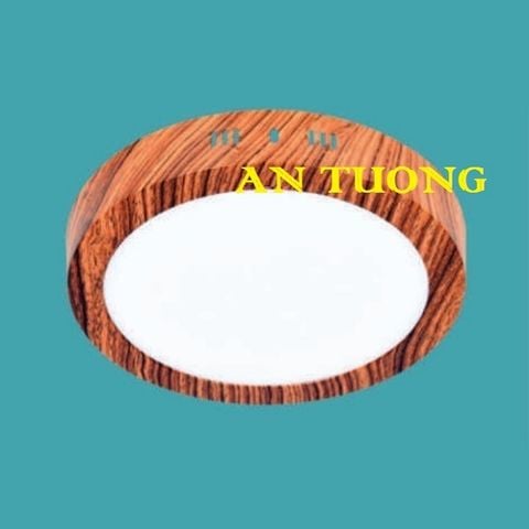  Đèn LED ốp trần nổi viền gỗ 12w 3 màu, 3 chế độ ốp trần ban công, mái hiên nhà 