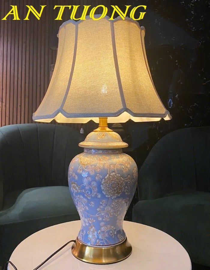 Đèn ngủ để bàn gốm sứ trang trí phòng ngủ đẹp 005