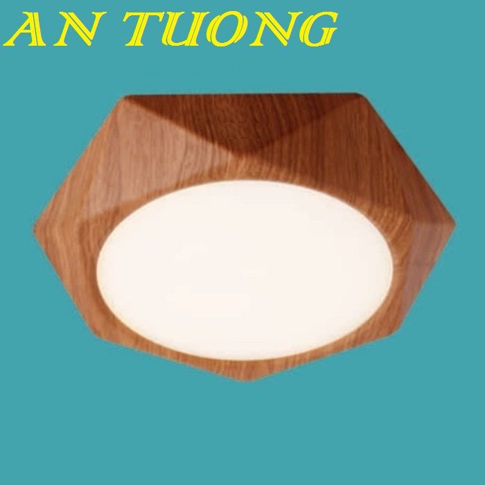 Đèn LED ốp trần ban công 18w hình lục giác viền gỗ