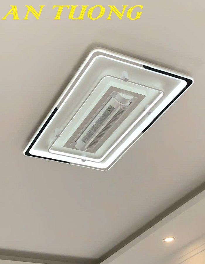 Đèn ốp trần phòng khách đẹp LED hiện đại 001 | Có quạt