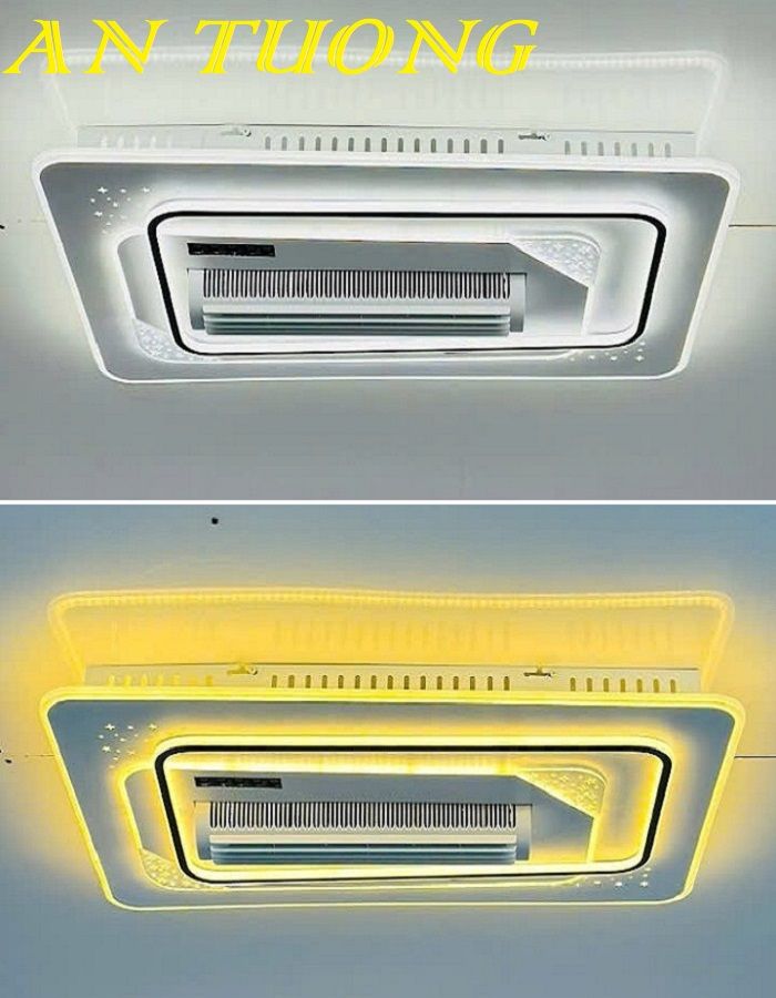 Đèn ốp trần phòng khách đẹp LED hiện đại 002 | Có quạt