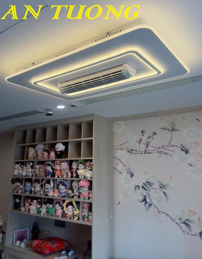 Đèn ốp trần phòng khách đẹp LED hiện đại 003 | Có quạt