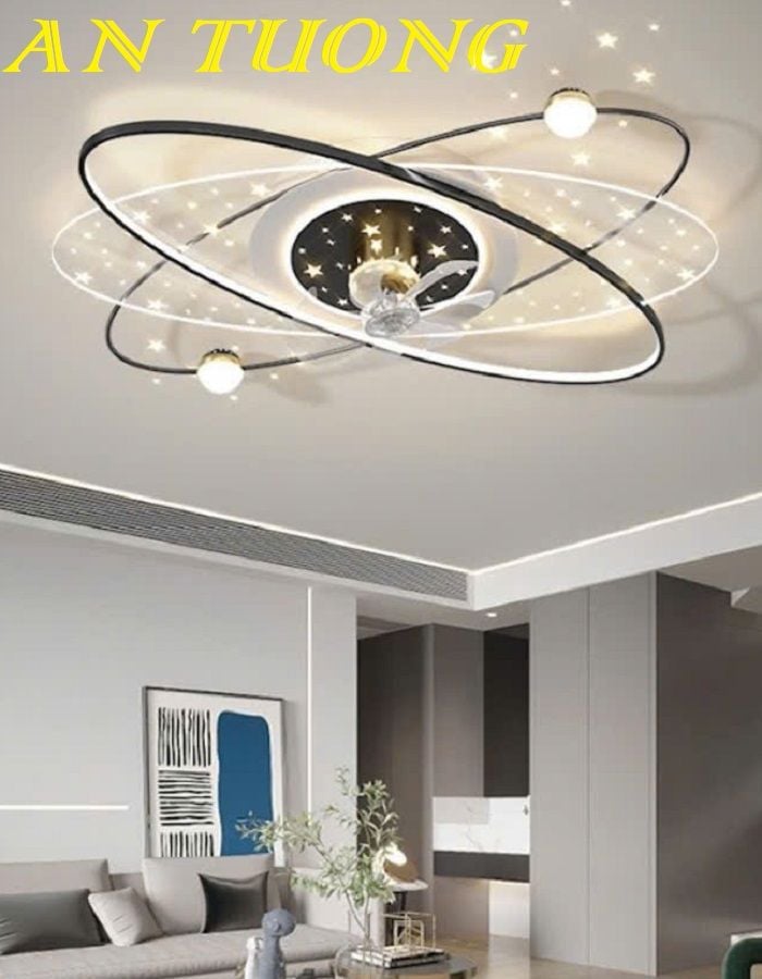 Đèn ốp trần phòng khách đẹp LED hiện đại 006 | Có Quạt