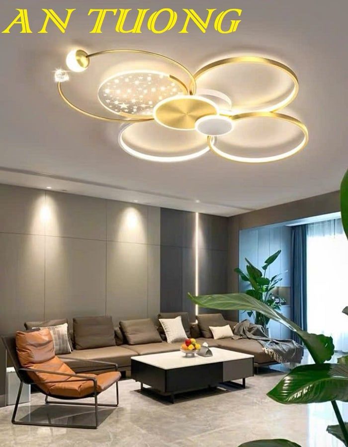 Đèn ốp trần phòng khách đẹp LED hiện đại 008