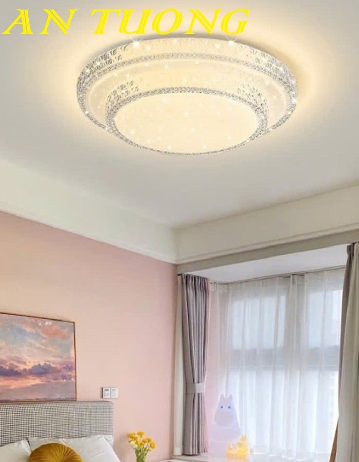 Đèn ốp trần phòng khách đẹp LED hiện đại 023