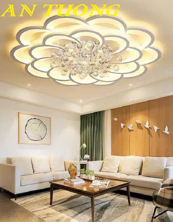 Đèn ốp trần phòng khách đẹp LED hiện đại 025