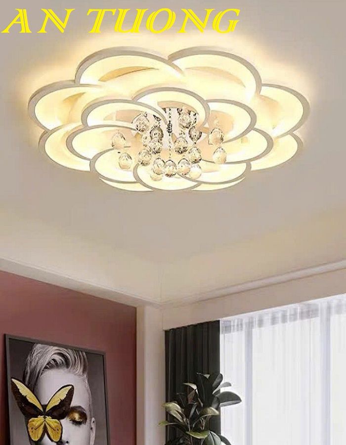 Đèn ốp trần phòng khách đẹp LED hiện đại 026