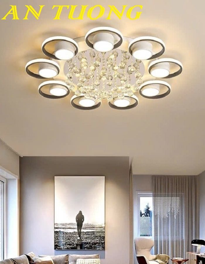 Đèn ốp trần phòng khách đẹp LED hiện đại 030