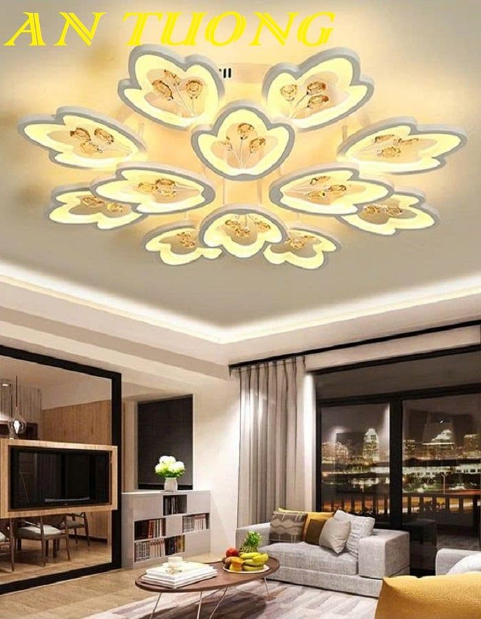 Đèn ốp trần phòng khách đẹp LED hiện đại 054
