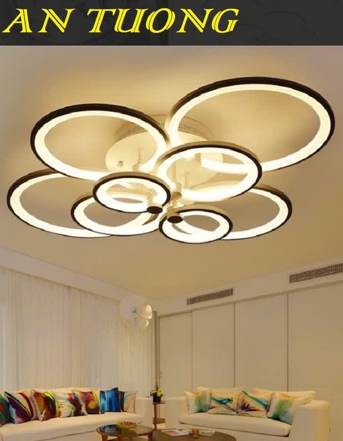 Đèn ốp trần phòng khách đẹp LED hiện đại 064