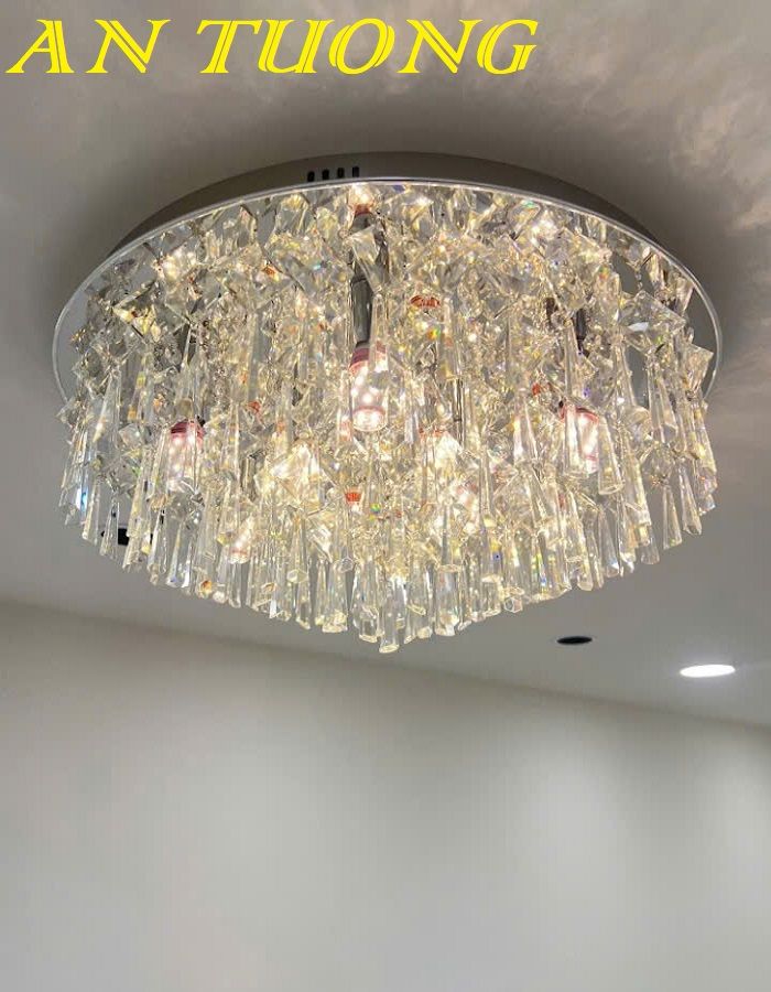 Đèn ốp trần phòng khách pha lê đẹp 014