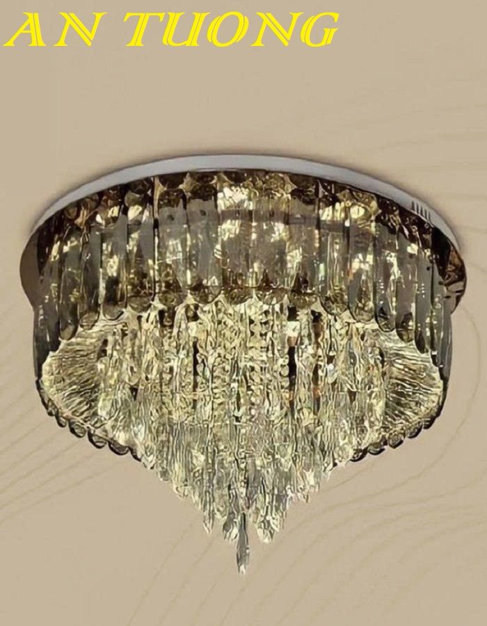 Đèn ốp trần phòng khách pha lê đẹp 015