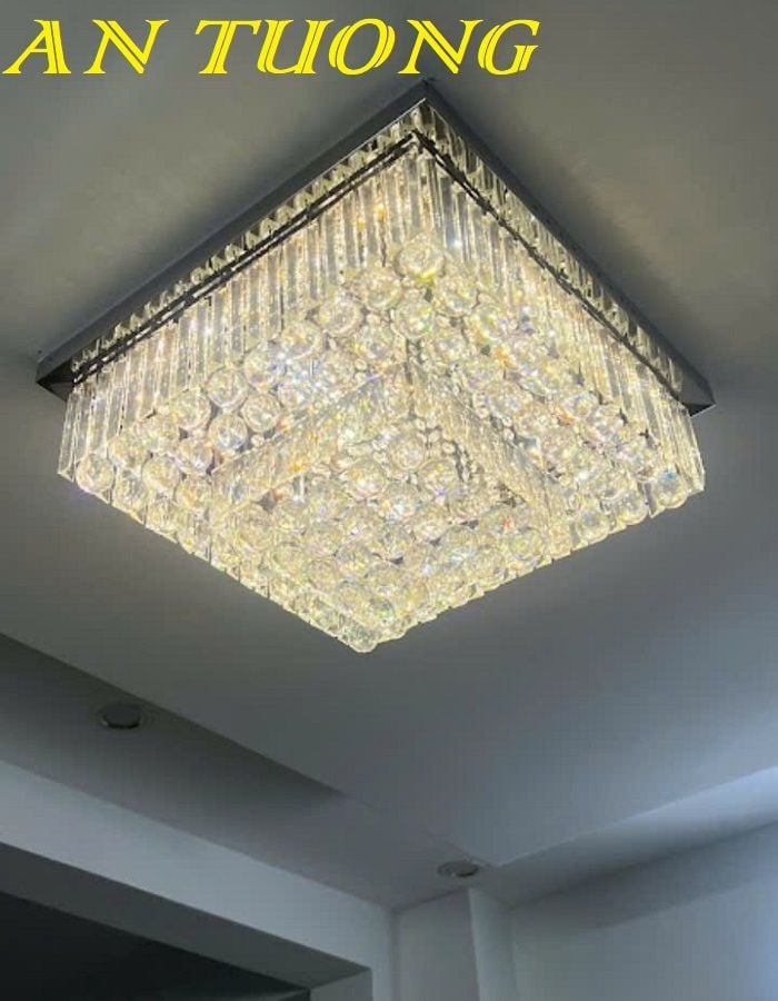 Đèn ốp trần phòng khách pha lê đẹp 027