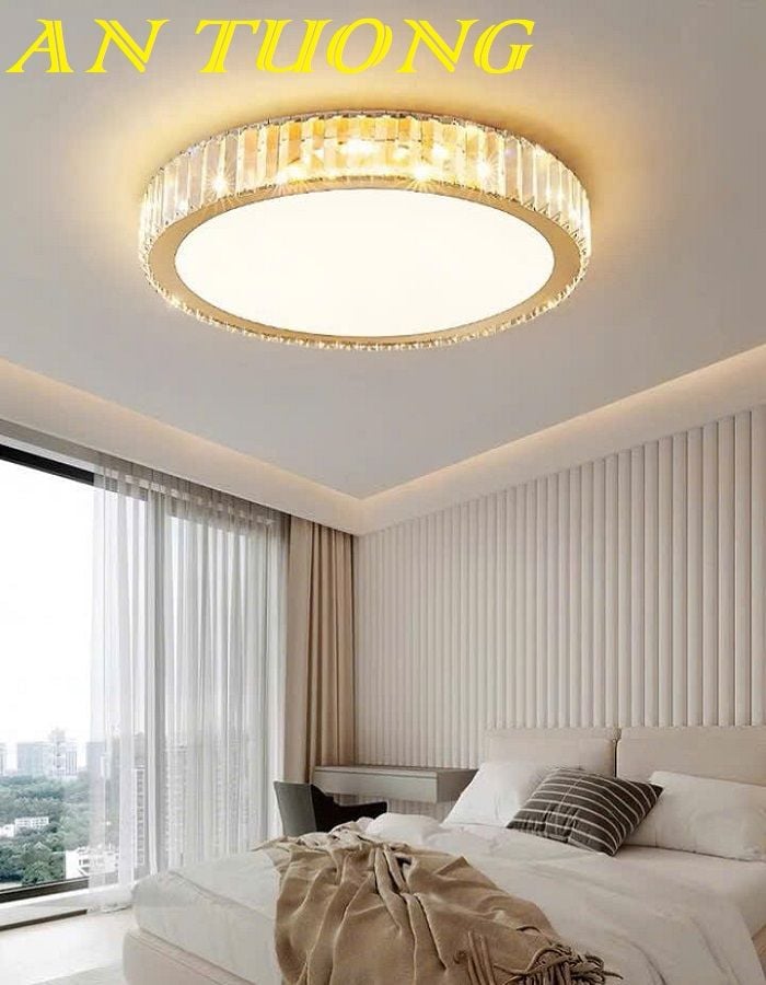 Đèn ốp trần phòng khách pha lê đẹp 036
