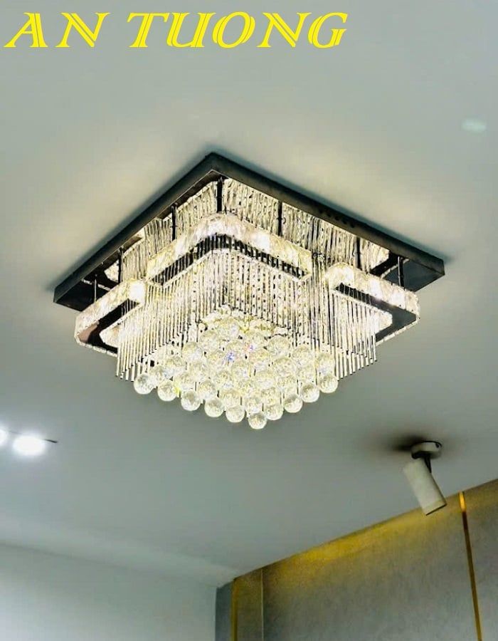 Đèn ốp trần phòng khách pha lê đẹp 043