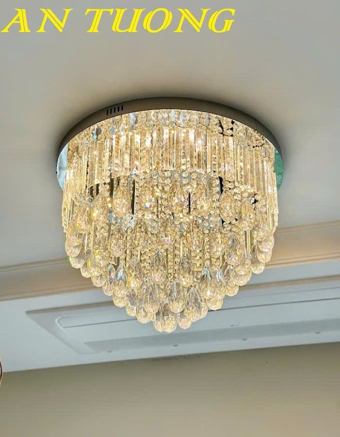 Đèn ốp trần phòng khách pha lê đẹp 046