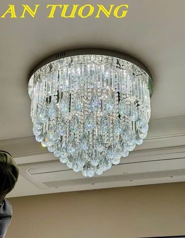  Đèn ốp trần phòng khách pha lê đẹp 046 