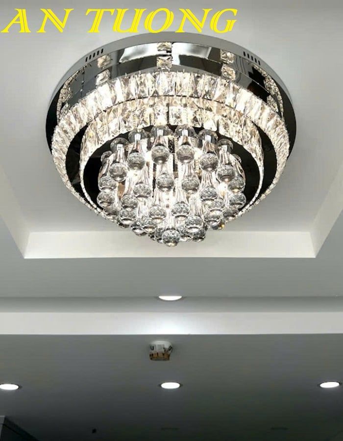 Đèn ốp trần phòng khách pha lê đẹp 047