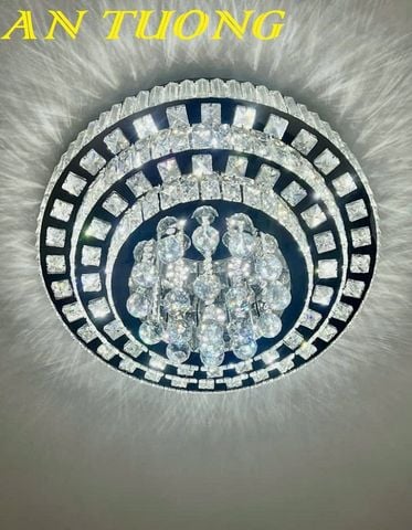  Đèn ốp trần phòng khách pha lê đẹp 048 