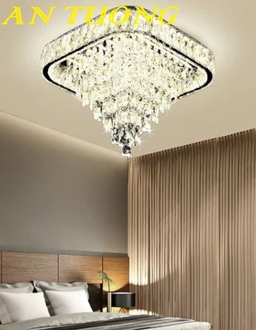 Đèn ốp trần phòng khách pha lê đẹp 050 