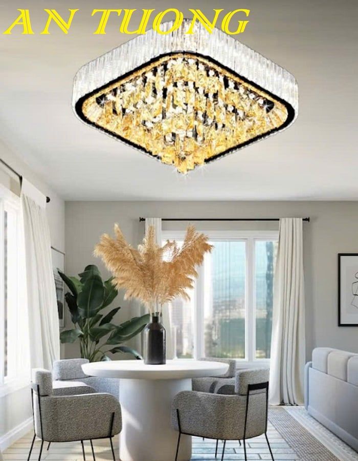 Đèn ốp trần phòng khách pha lê đẹp 051