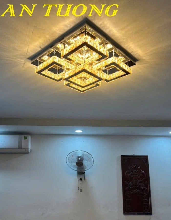 Đèn ốp trần phòng khách pha lê đẹp 053