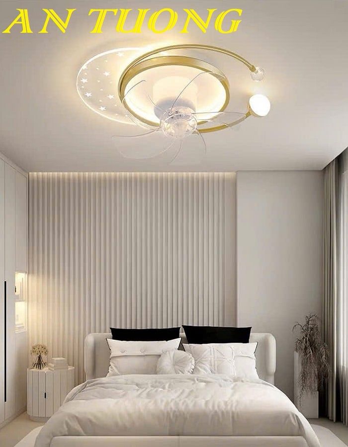 Đèn ốp trần phòng ngủ đẹp 018 | Có quạt