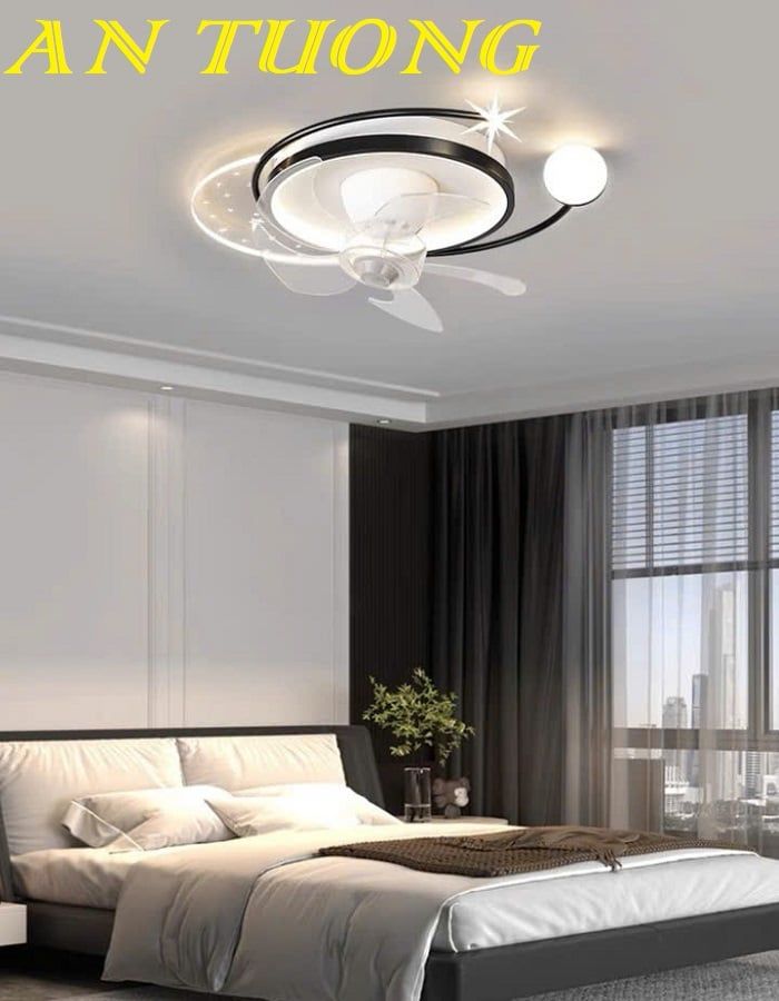 Đèn ốp trần phòng ngủ đẹp 019 | Có quạt