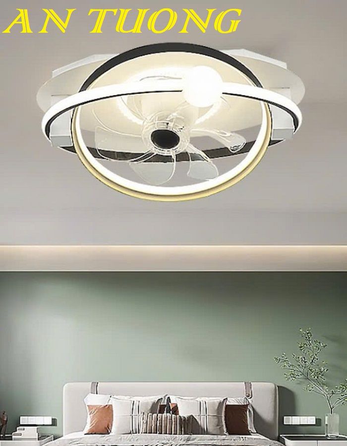 Đèn ốp trần phòng ngủ đẹp 020 | Có quạt