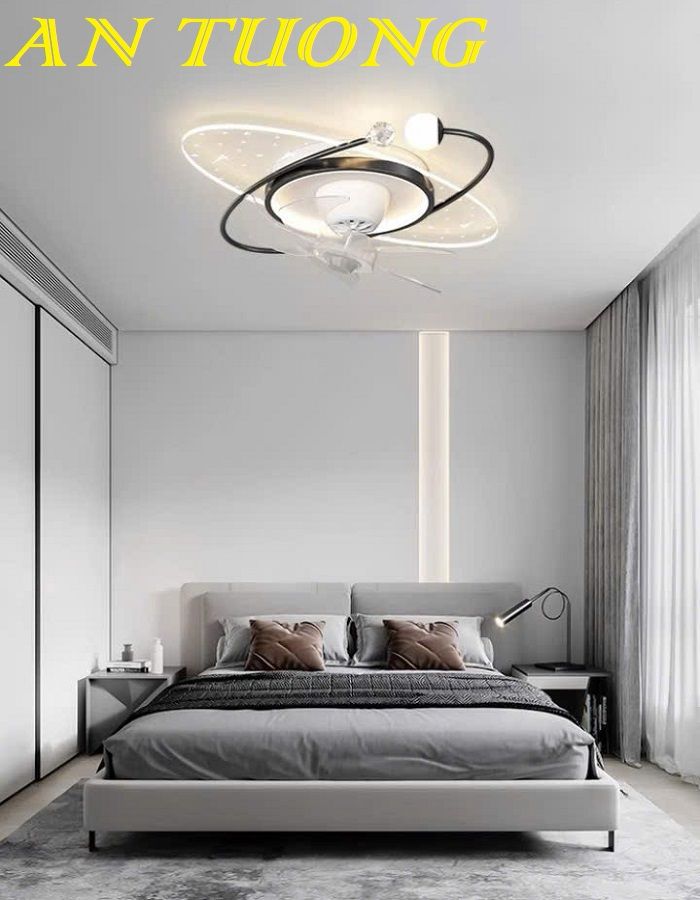 Đèn ốp trần phòng ngủ đẹp 021 | Có quạt