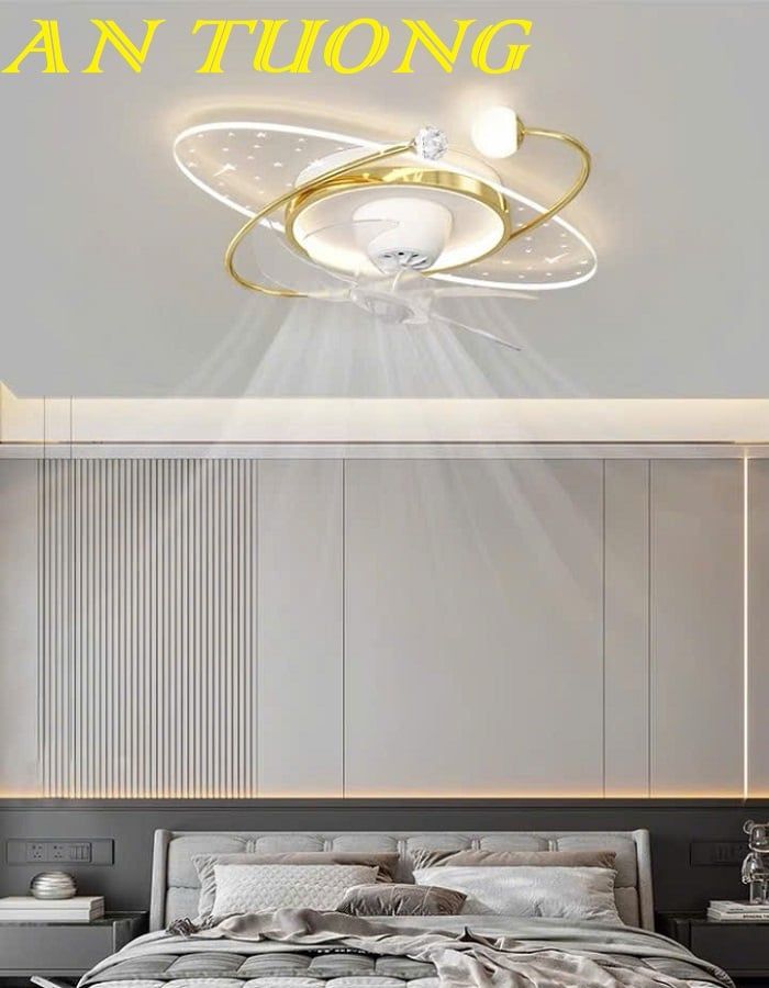 Đèn ốp trần phòng ngủ đẹp 022 | Có quạt