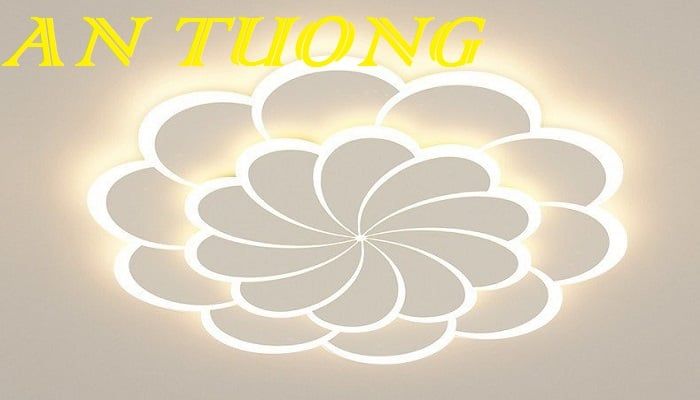 Đèn ốp trần trang trí phòng khách căn hộ chung cư đẹp 008