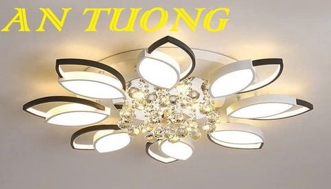Đèn ốp trần trang trí phòng khách căn hộ chung cư đẹp