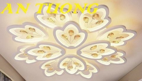 Đèn ốp trần trang trí phòng khách căn hộ chung cư đẹp