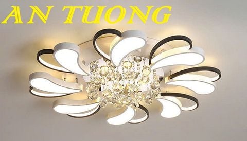 Đèn ốp trần trang trí phòng khách căn hộ chung cư đẹp