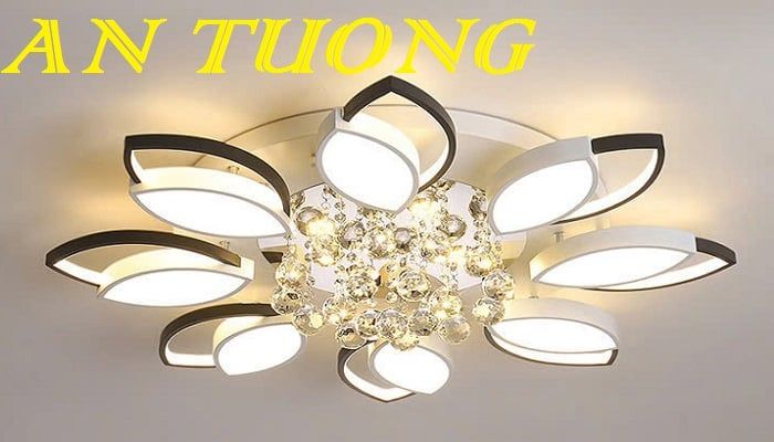 Đèn ốp trần trang trí phòng khách căn hộ chung cư đẹp 029