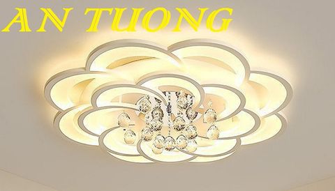 Đèn ốp trần trang trí phòng khách căn hộ chung cư đẹp