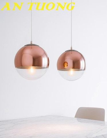 Đèn thả bàn ăn thủy tinh đẹp hiện đại trang trí bàn ăn phòng bếp