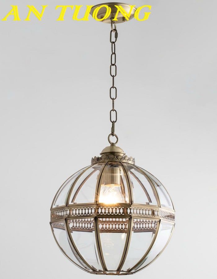 Đèn thả mái vòm ban công cổ điển bằng đồng cao cấp sang trọng 046