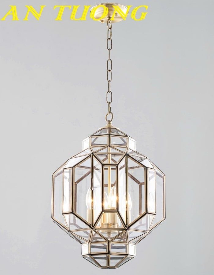 Đèn thả mái vòm ban công cổ điển bằng đồng cao cấp sang trọng 049