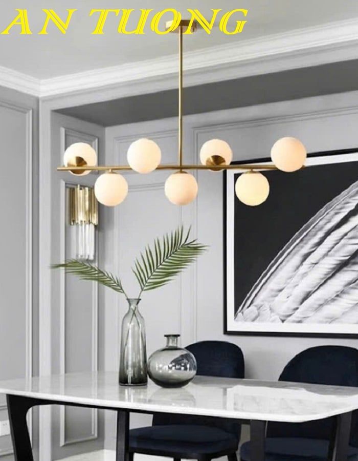 Đèn thả ngang trang trí bàn ăn phòng bếp đẹp treo trần 063