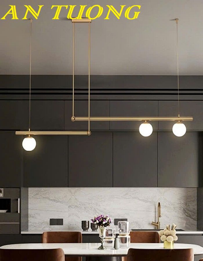 Đèn thả ngang trang trí bàn ăn phòng bếp đẹp treo trần 064
