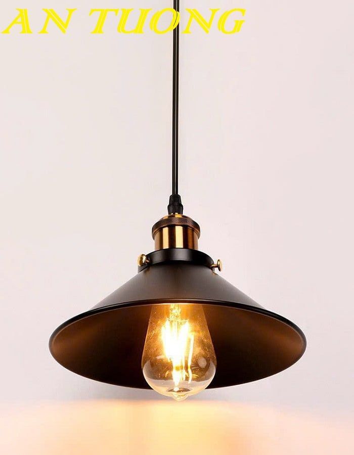 Đèn thả trần chao nhôm màu đen trang trí quán cafe nhà hàng giá rẻ 004