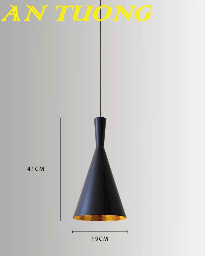 Đèn thả trần chao nhôm màu đen trang trí quán cafe nhà hàng giá rẻ 007