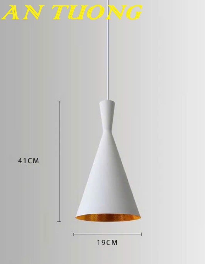 Đèn thả trần chao nhôm màu trắng trang trí quán cafe nhà hàng giá rẻ 008