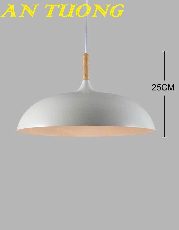 Đèn thả trần chao nhôm màu trắng trang trí quán cafe nhà hàng giá rẻ 014