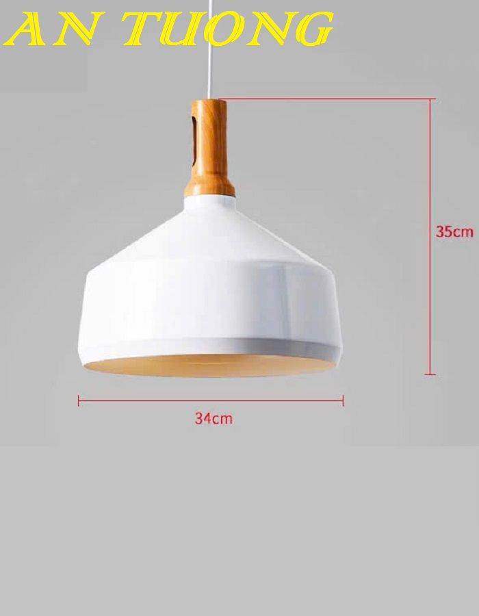 Đèn thả trần chao nhôm màu trắng trang trí quán cafe nhà hàng giá rẻ 020